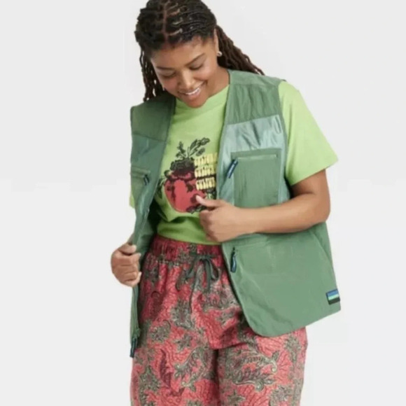 HOUSTON WHITE Collection Adult Unisex Green Ripstop Multi Pocket Vest Size XL - Picture 2 of 15